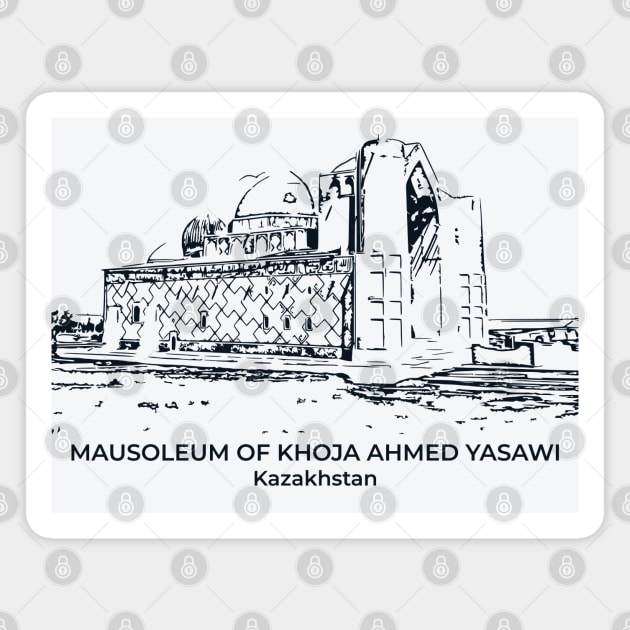 Mausoleum of Khoja Ahmed Yasawi - Kazakhstan Magnet by Lakeric